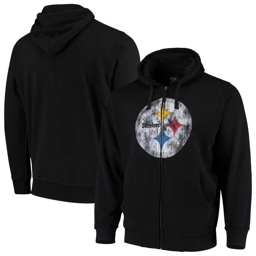 Men's Pittsburgh Steelers G III Sports by Carl Banks Primary Logo Full Zip Hoodie Black,We sell and wholesale Men's Pittsburgh Steelers G III Sports by Carl Banks Primary Logo Full Zip Hoodie Black on line form chian!